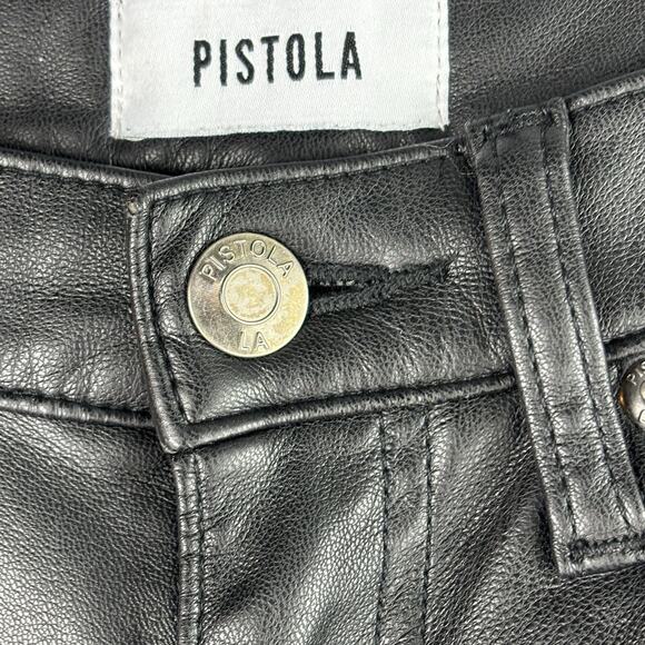PISTOLA Lennon High Rise Cropped Boot Pant Vegan Faux Leather Size 26 Revolve - Picture 4 of 12